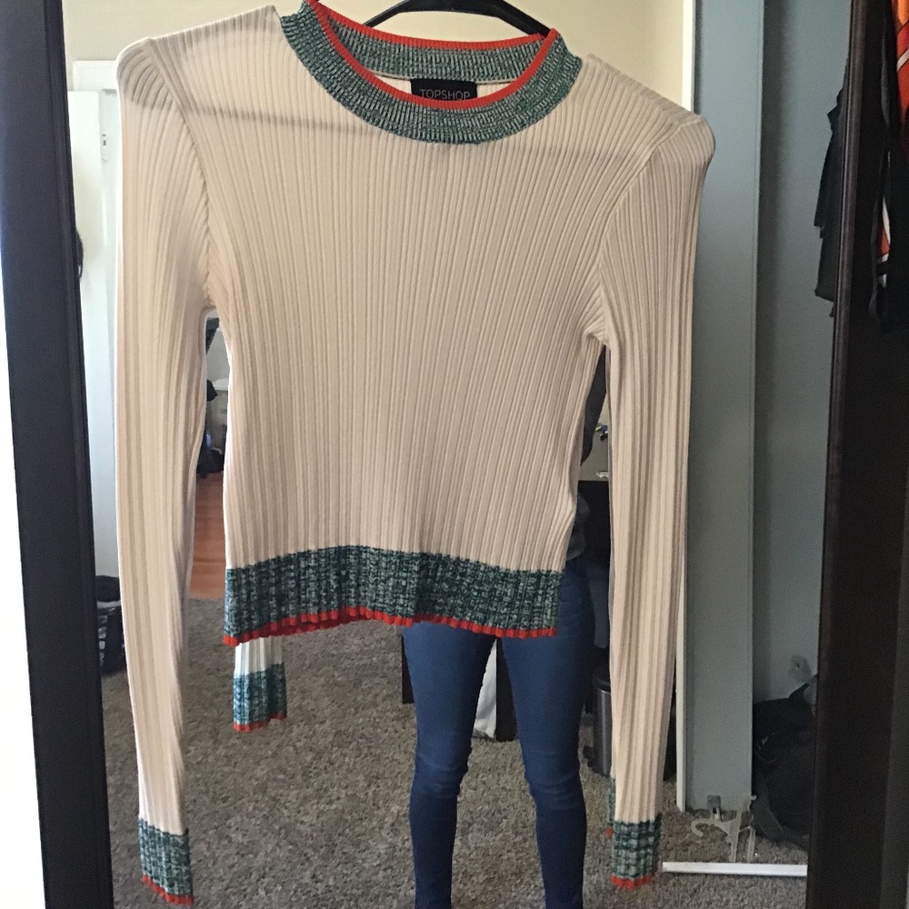TOPSHOP white long sleeve shirt